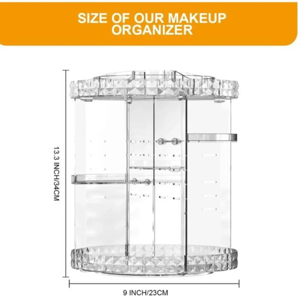 360° Rotating Makeup Organizer, 7-Layer Adjustable Large Capacity Cosmetic Stand
